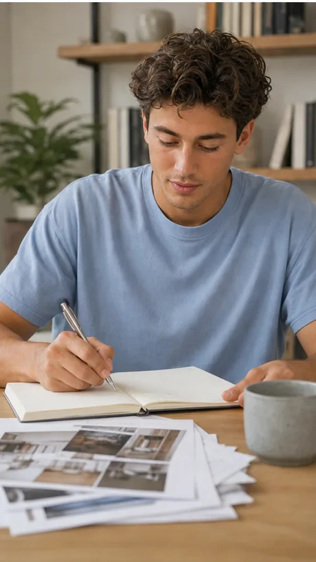 Creator reviewing a set of creator work samples