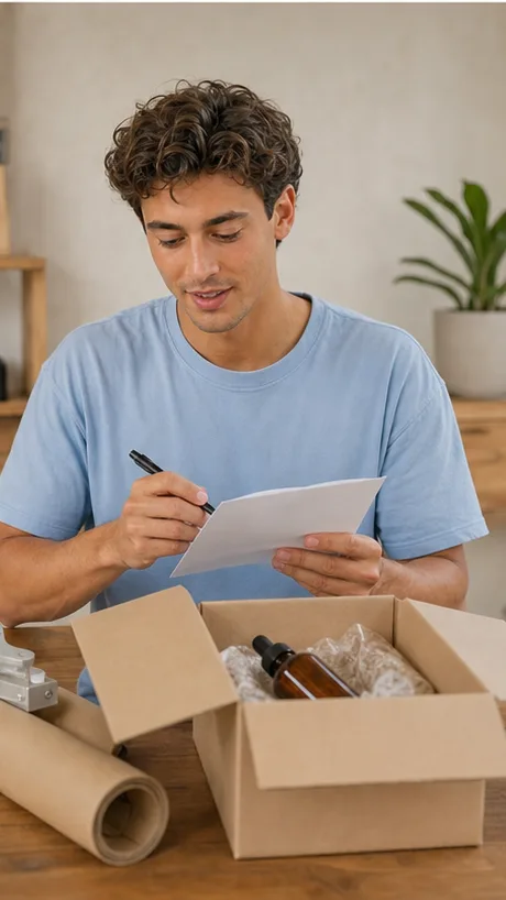 Creator checking deliverables after production