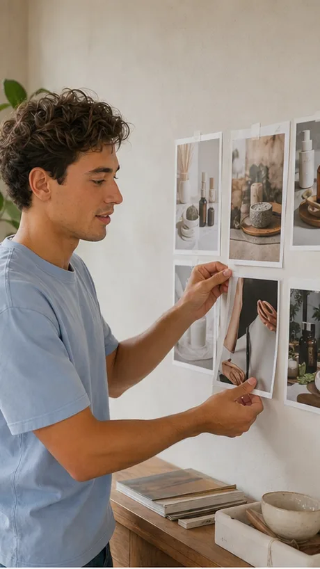Creator assembling a portfolio of vertical samples