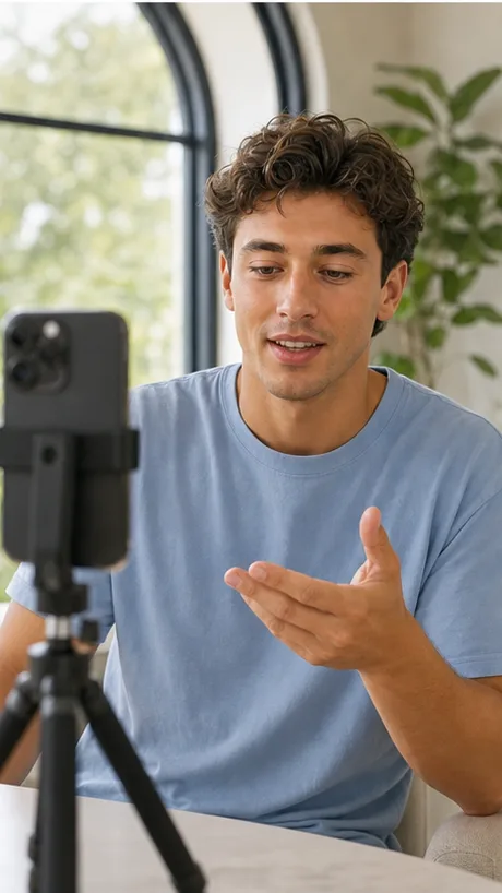 Creator editing a vertical UGC video